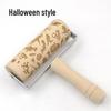 Popular Reindeer Print Laser-Engraved Wooden Rolling Pin for Christmas Cookie Baking