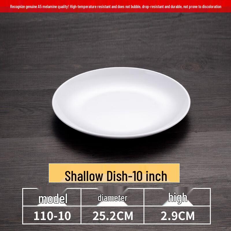 Commercial Melamine Square Dinner Plate (10-Pack)