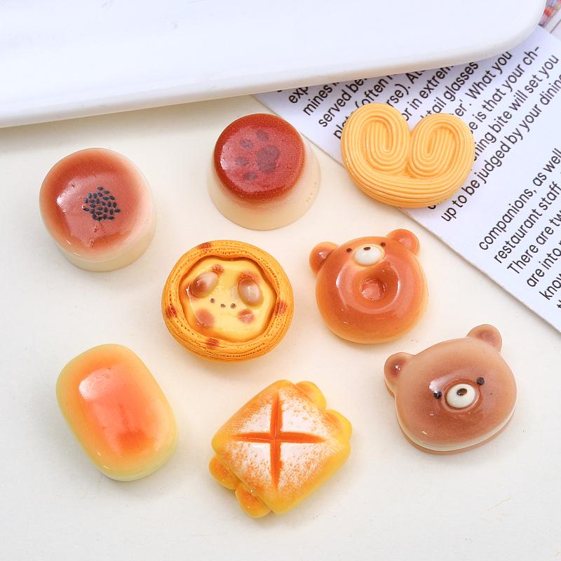 Cartoon Bear Bread Resin Accessories: DIY Jewelry, Hairpins, Shoe Buckles, and Cream Glue Decor