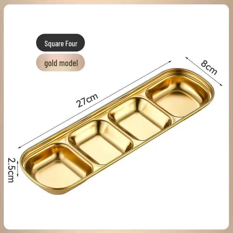 ZISIZ Stainless Steel Divided Dipping Dish