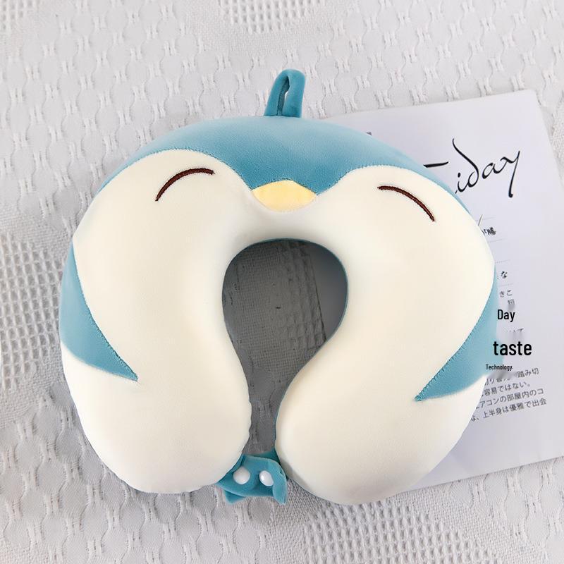 Cartoon Memory Foam U-Shaped Neck Pillow for Travel and Office
