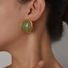 Neuer Eingang Macaron Farbe Harz Edelstahl Ohrringe 18 Karat Vergoldet Modische Steckerohrringe für Damen Wasserdichter Schmuck