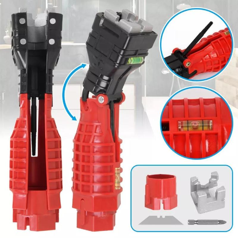 Multifunktionales 18-in-1 Spülbecken-Schlüsselwerkzeug für Wasserhahn, Heizung und Badezimmerinstallation