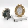 4Pcs Vintage Baroque Oval Photo Frame Mini Resin Picture Display Frame Home Bedroom Desktop Wedding Family Photo Holder Decoration