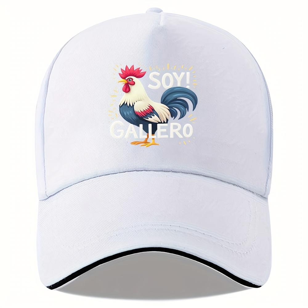 

1pc Vibrant Rooster SOY GALLERO Baseball Hats Suitable for All Genders Travel Hats One Size