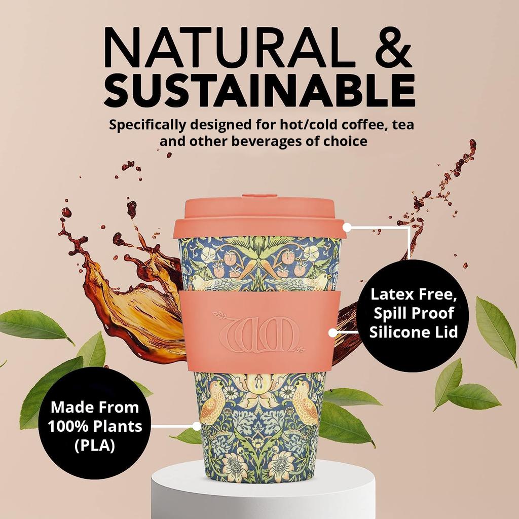 Ecoffee Cup (Ecoffee Cup) - Reusable, Eco-Friendly, 400ml, by William Morris, 814 037