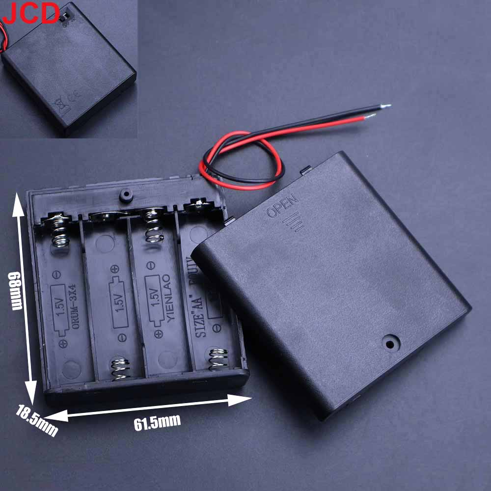 1pc AA Battery Holder Case Box with Leads with ON/OFF Cover 2/3/4/6/8 Slot Standard Battery Containertandard Battery Container