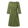 ZANZEA Women Casual Round Neck 3/4 Sleeve Loose Dress