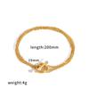 Bracciale fai da te in acciaio al titanio europeo e americano – Catena in acciaio inossidabile placcata in oro 18k, anti-scolorimento