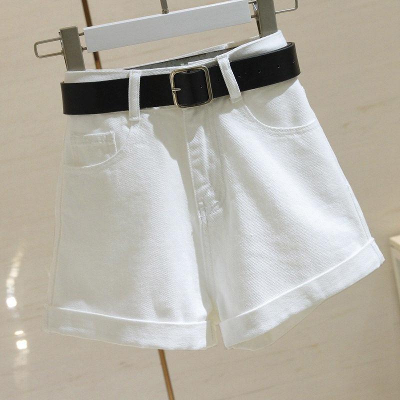 2026 Summer New Women's Denim Shorts High-Waisted Slim-Fit Versatile Student Wide-Leg Pants Rolled Hem A-Line Hot Pants Ins Trend