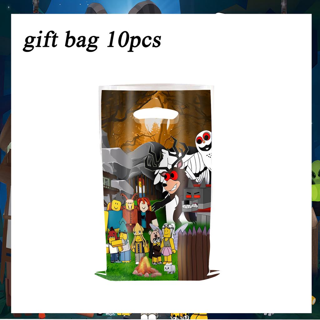 10/20/30/50 Peças tema Roblox papéis para celebração de data de nascimento Sacola para Presentes Doces Sacola de Lembrancinhas projetada para Crianças Data de Nascimento Sacolas Surpresa Chá de Bebê