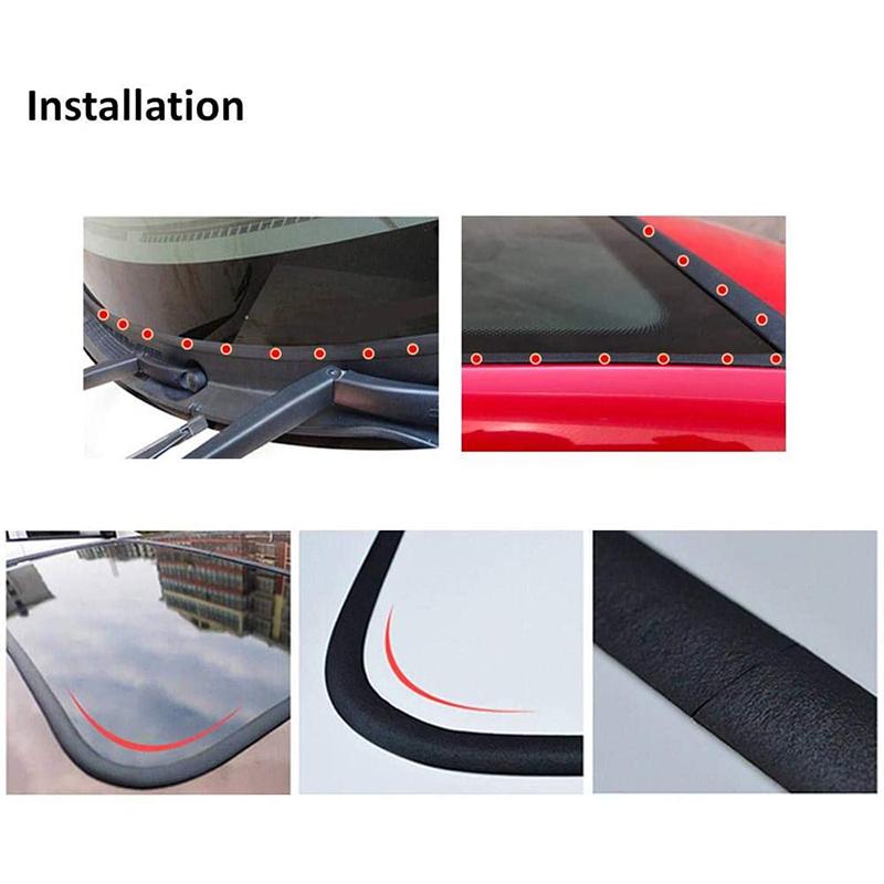 Car Door Edge Weatherstrip Rubber Sealing Noise Windproof Protection Front Window Auto Sealant Accessories Decoration