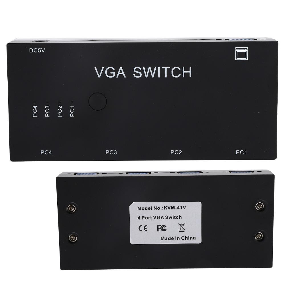 1920@1080P VGA-Umschalter 4-in-1-Ausgang HD-Video-Teiler VGA-Schaltbox für VGA/XVGA/SVGA/UXGA TV-Monitor