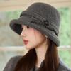Nuovo cappello autunno e inverno femminilità fiocco cappello a secchiello in lana elegante 100 caldo cappello a bacinella moda