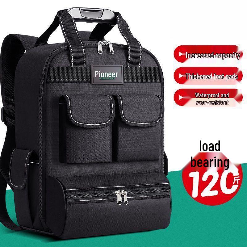 Heavy-Duty Double Shoulder Tool Backpack: Durable, Thickened, Multi-Functional, Large Capacity for Electrician Repairs