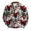 Men's Fashion Christmas Printed Corduroy Zipper Shirt