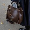 IELGY Hand-Carrying Bucket Bag One-Shoulder Large-Capacity Tote Bag Commuter Messenger Bag