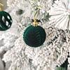 Velvet Flocked 6cm Plush Fabric Christmas Tree Ornaments, Set of 30 Pendants