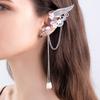Left Ear Right Ear Zinc Zinc Alloy Elf Ear Clip Crystal Long Tassel Earrings Wings Ear Cuff  Cosplay Jewelry