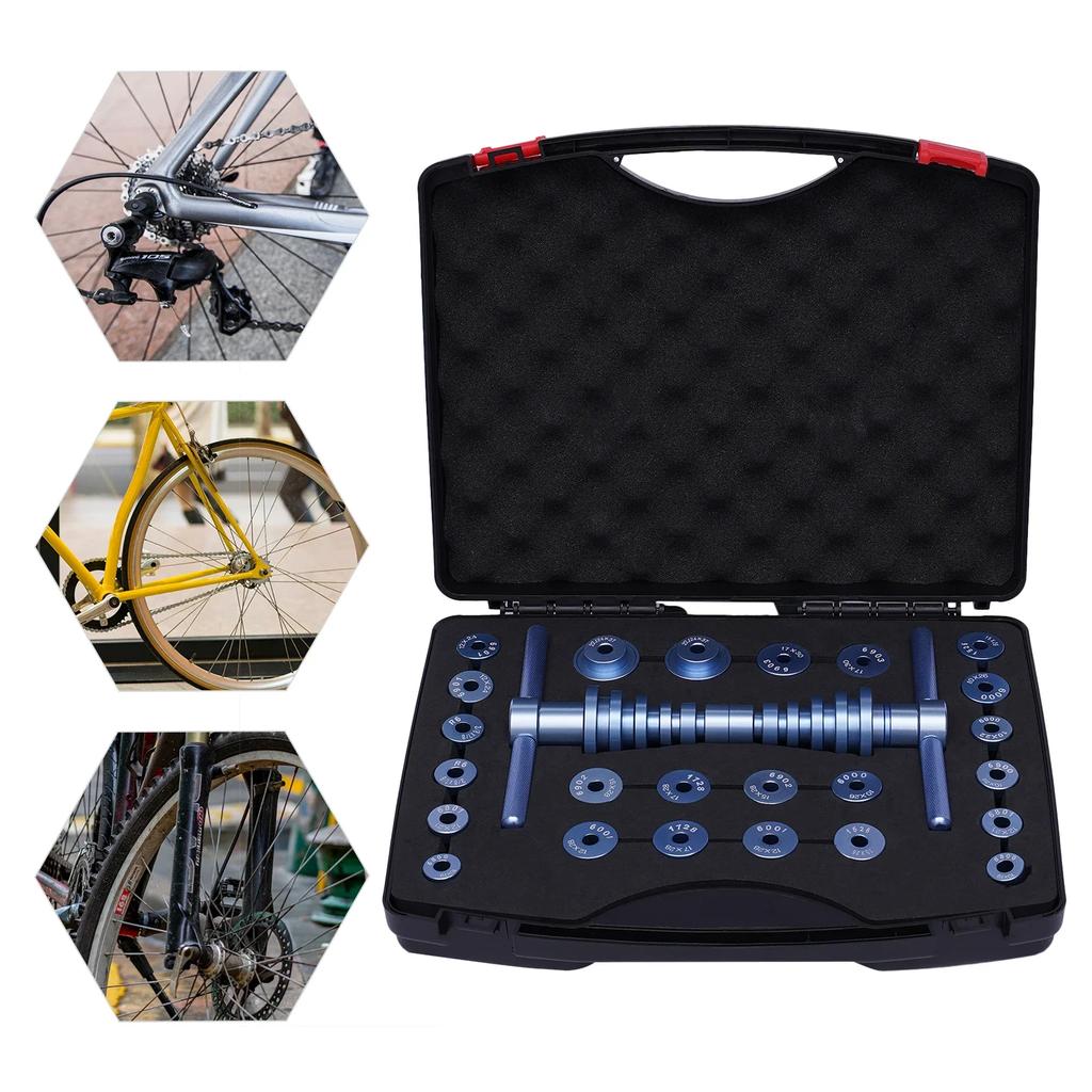 Bicycle Bearing Installation Tool Bottom Bracket Bicycle Hub and BB Axis Installer Tool Set Bearing Press Tool with Storage Box