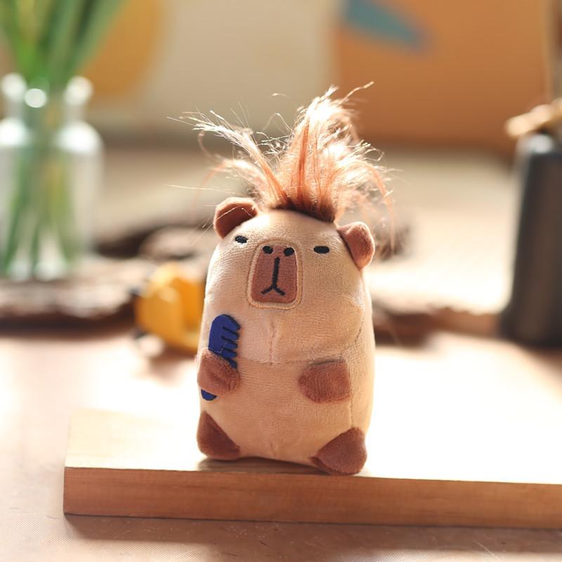 Cute Capybara Plush Keychain With Super Soft Short Pile For Bag Decoration And Gift