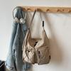 Borsa a Spalla Grande Capacità con Cuciture Colorate Borsa a Tracolla Leggera da Donna con Tasche Multiple