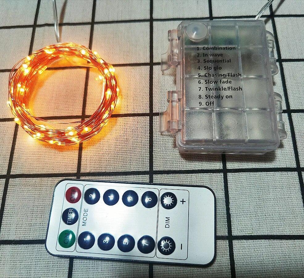 

LED Warm Lights String 5M 50LEDs Lights Fairy Light USB Battery Case Remote Control Bedroom Dorm Wedding Party