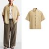 Summer New Men's Wear Lapel Short Sleeve Printing Color Contrast Drape Fabric Casual Shirt Tops 4582607