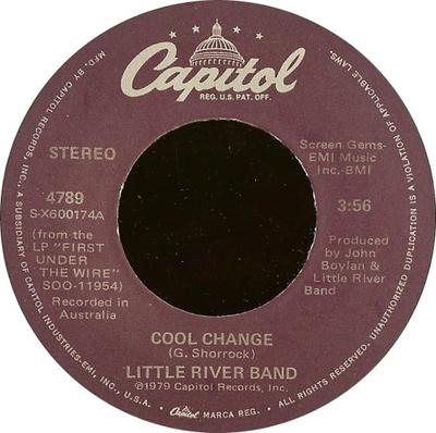 7inch Record LITTLE RIVER BAND - Cool Change 4789 Capitol Records 1979 US Rock Used