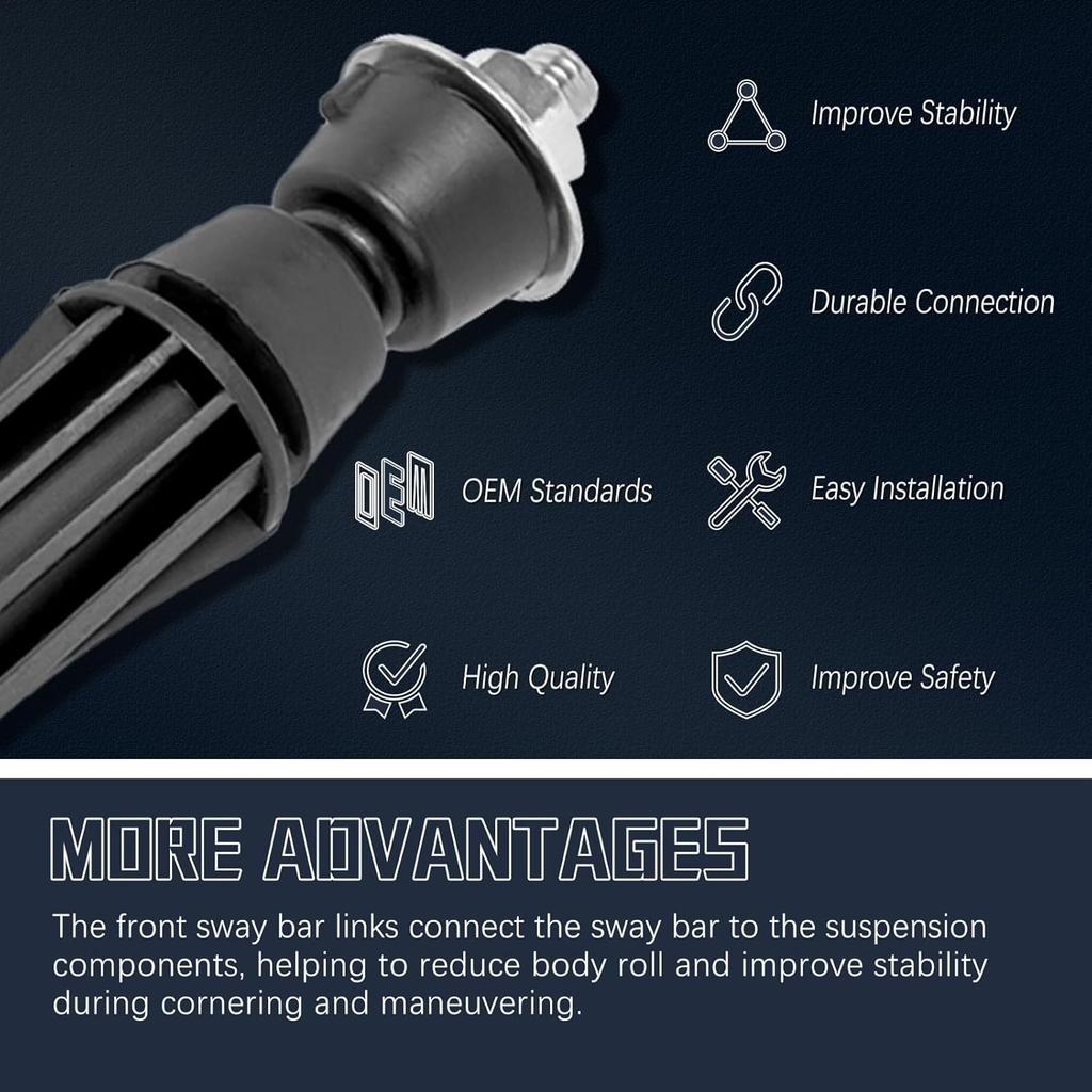 K700432 Sway Bar Link Front Stabilizer Links Compatible With 2007-2016 Chevy Tahoe/Avalanche/Silverado 1500/Suburban/Suburban 1500/GMC Sierra