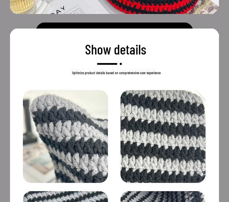 Autumn-Winter Striped Woolen Hat with Cute Cat Ears - Fashionable, Versatile Devil Design.