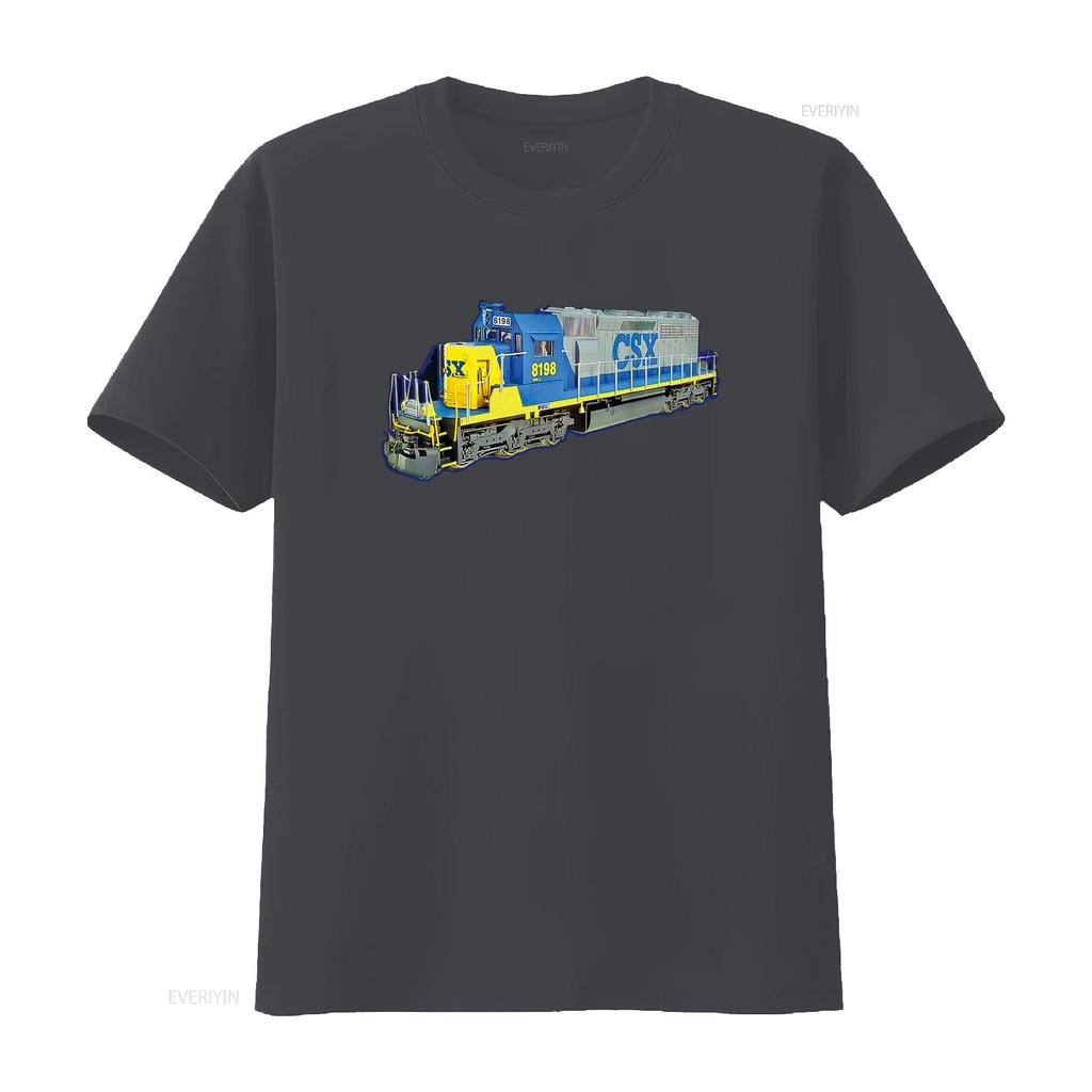Freight Train CSX Engine T Shirt vintage Washed graphic Unisex Stretched Stylish Versatile homme Soft designer clothes