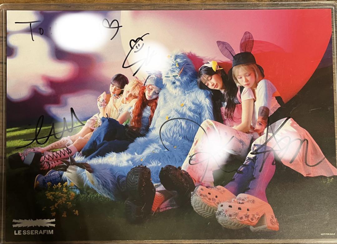 

[USED] LE SSERAFIM autographed signature Chaewon Sakura Kazuha Eunchae