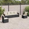 Vidaxl 6-Cz. Set di Mobili da Giardino con Cuscini, Polyrattan Nero