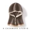 New color matching hat women's autumn and winter wool hat warm ear protection knitted hat cashmere outdoor cycling cold hat winter