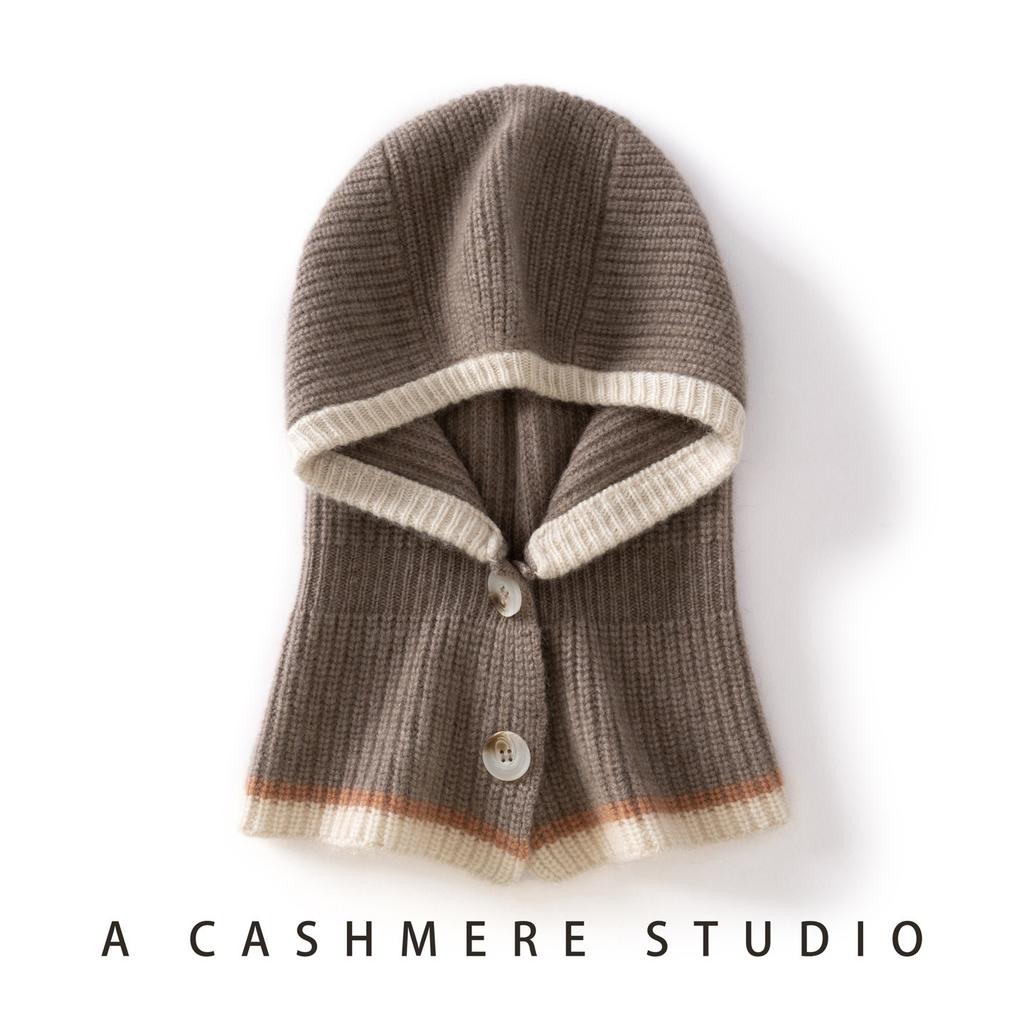 New color matching hat women's autumn and winter wool hat warm ear protection knitted hat cashmere outdoor cycling cold hat winter