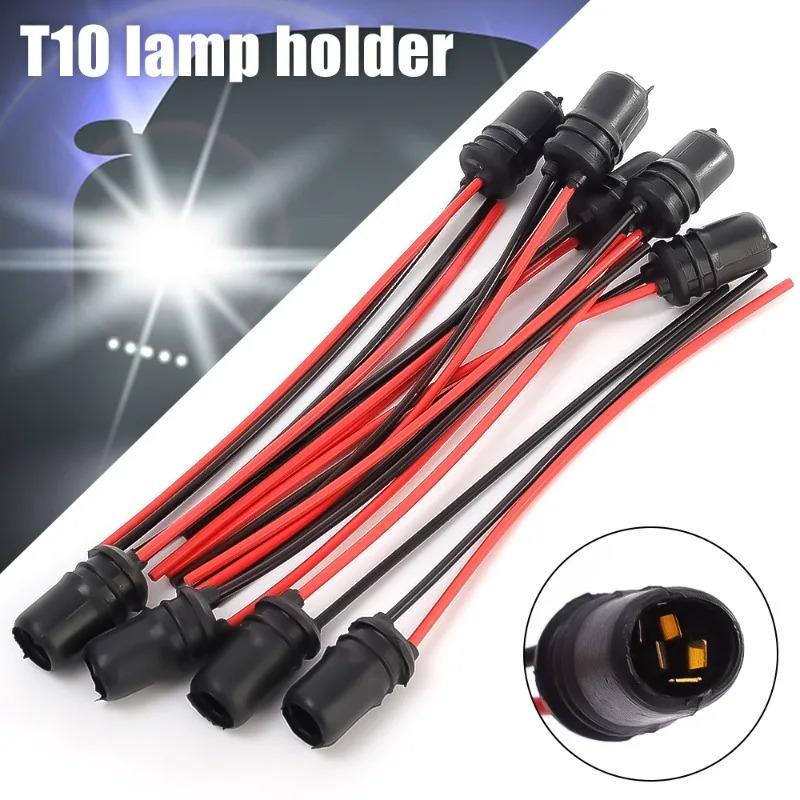 20-4pcs DC12V T10 W5W 147 Socket Marker Instrument Lights Holder Connector Wire Bulb Soft Rubber Harness Replacement Car Parts