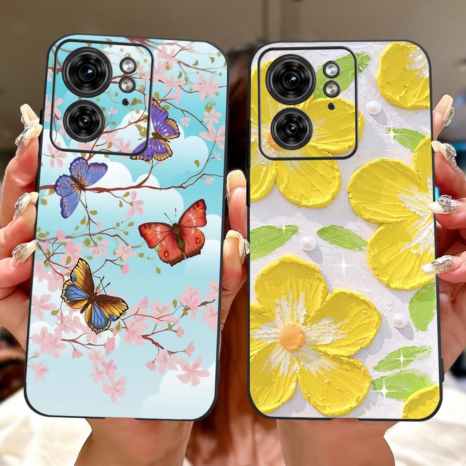 Für Motorola Edge 40 Hülle XT2303-2 Niedliche Katze Löwe Bemalte Abdeckung Weiche TPU Handyhülle Für Motorola Edge 40 Neo Moto Edge40 5G Hülle