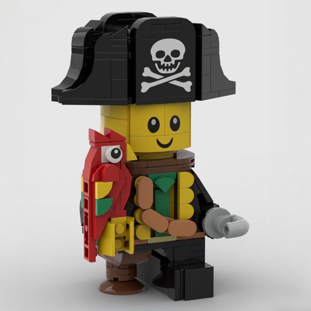 Creative Designer Pirate Mini Doll Piratebaby Figure MOC Tribute Brickhead Pirate Model Building Toy Blocks Idea Party Gifts