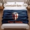 Bologna FC Printed Flannel Blanket Custom Name Text Soft Warm Throw For Bedroom Holiday Gift