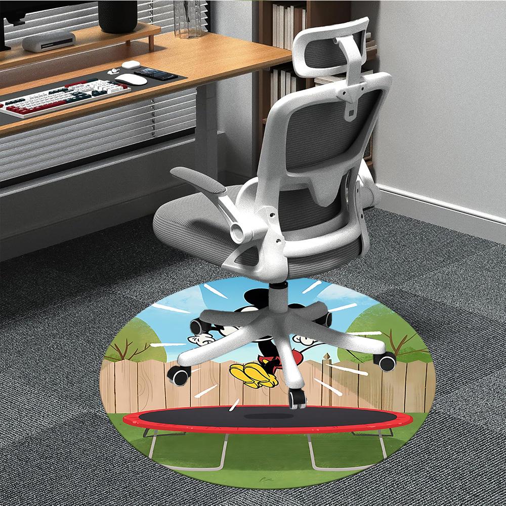 1pc mickey mouse Chair Carpet for Office Non Slip, Lightweight, Machine Washable Rug for Office Holiday Decor
