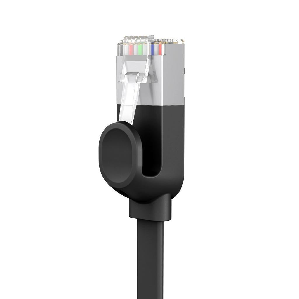 Flat Network Cable Baseus High Speed, Ethernet Rj45, Gigabit, Cat.6, 1M (Black)