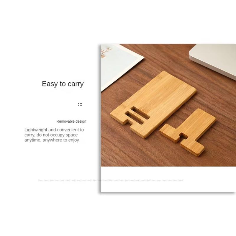 Wooden Mobile Phone Holder Phone Charging Stand Minimalist Style Portable Cell Phone Holder Tablet Desktop Bracket
