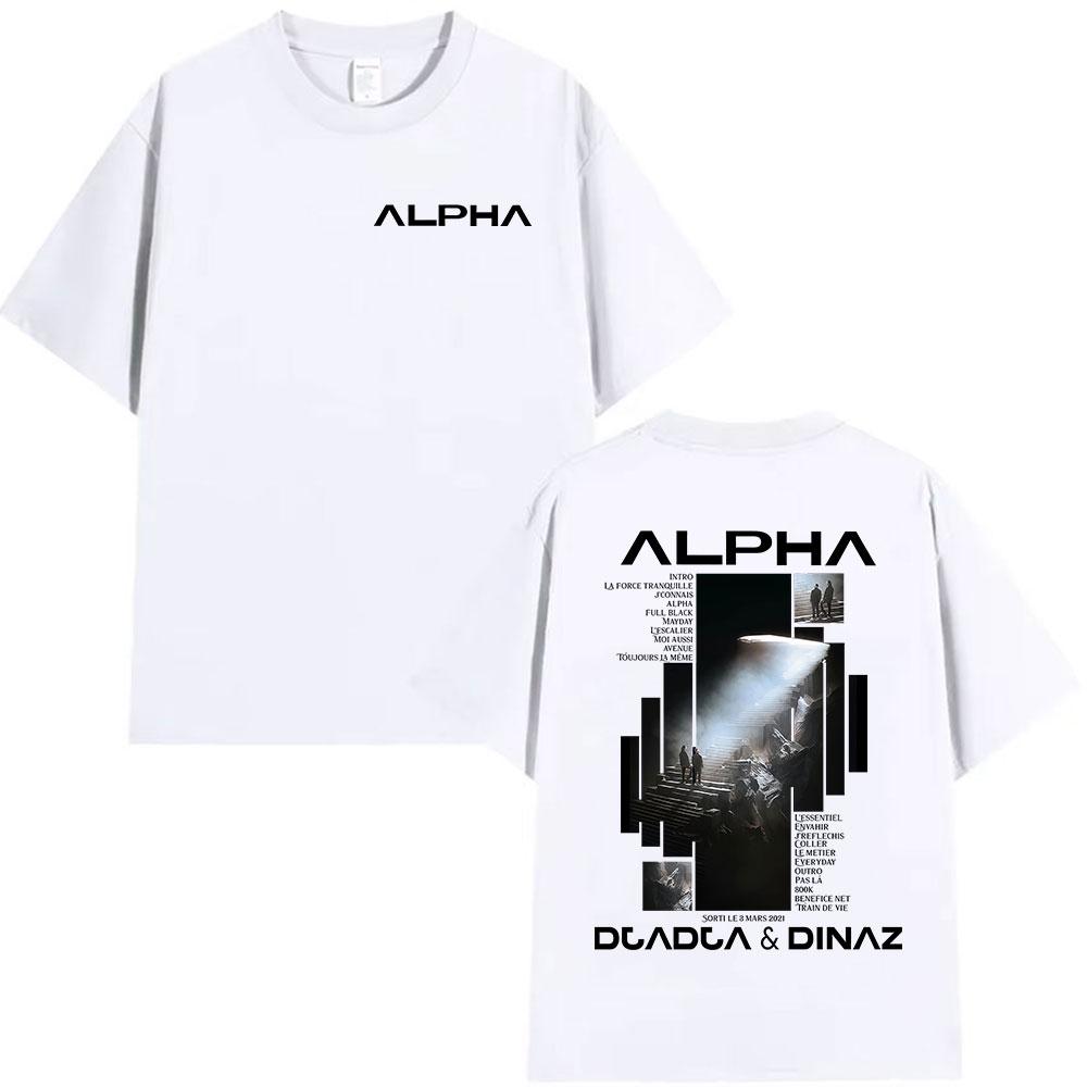 Camiseta gráfica para hombre, estilo hip hop gótico, con estampado del álbum 2026 del rapero Alpha Djadja Dinaz. Camiseta de manga corta de algodón puro, estilo streetwear.