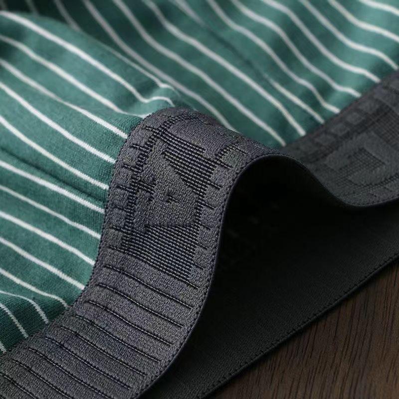 1Pcs Boxershorts Herren Unterwäsche Sexy Höschen Baumwolle Gestreiften Mann Unterhose Männlichen Boxer Homme U Konvexen Dessous