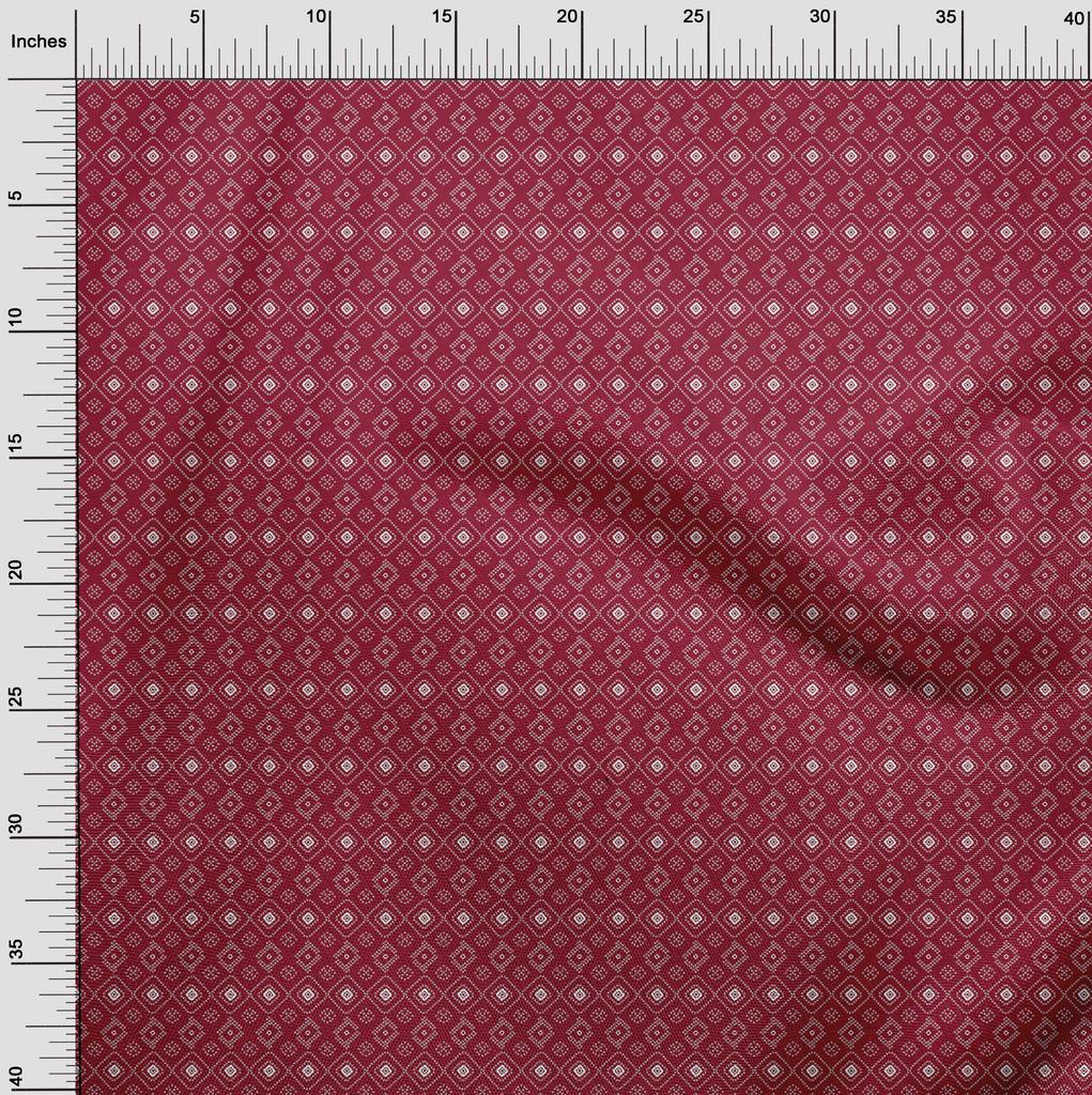 oneOone Bavlna Flex Carmine Red Fabric Geometric Bandhani Dress Material Fabric Print Fabric By The Yard 40 Inch