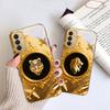 Gorgeous golden airplane For Samsung Galaxy S 21 S22 S23 Plus S24 Ultra S20 FE 25Ultra S21+ S9+ 22Plus Golden glass phone case