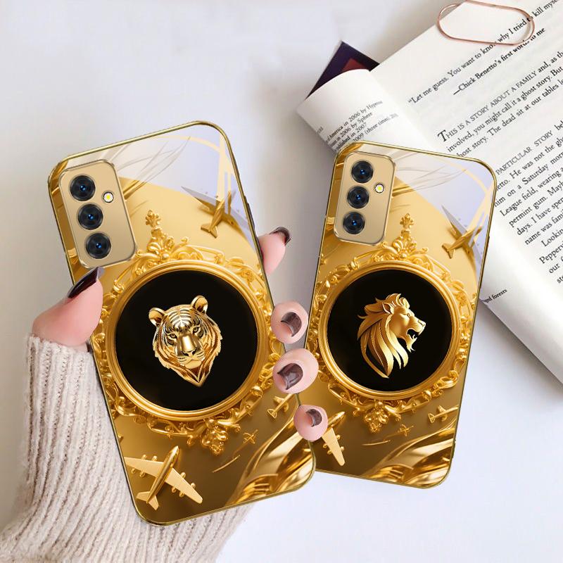 Gorgeous golden airplane For Samsung Galaxy S 21 S22 S23 Plus S24 Ultra S20 FE 25Ultra S21+ S9+ 22Plus Golden glass phone case
