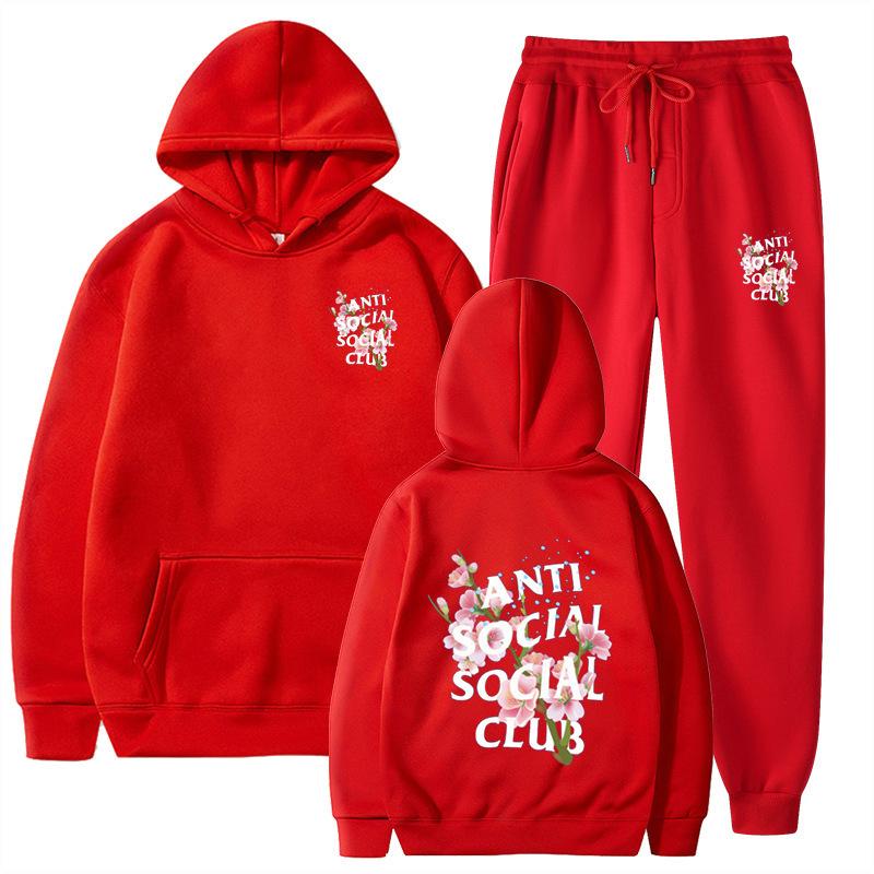 Pants Suits Sweatshirt Hooded Unisex Suit Men Women Comfortable Soft