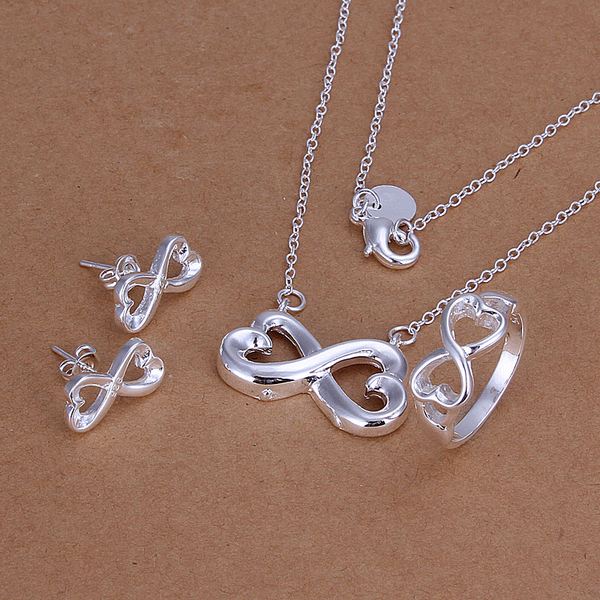 Sterling  Some Model Valentine's Day Gift Necklace Bracelet Earrings Fashion Jewelry Sets for For Women Bridal Wedding